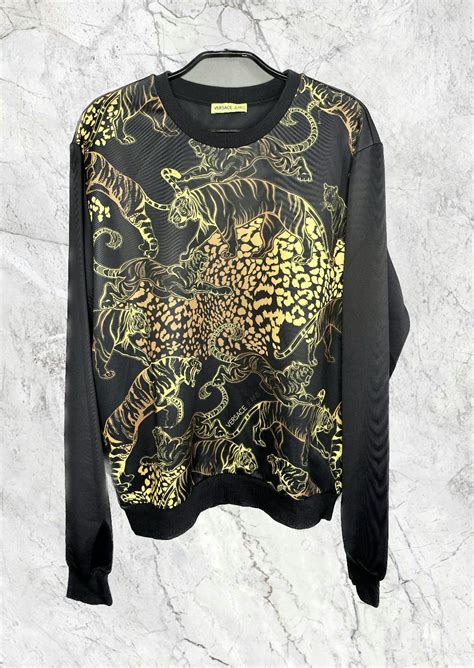 versace tiger head|versace vintage sweaters.